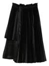 Noir Kei Ninomiya Pleated Asymmetric Midi Skirt In Black