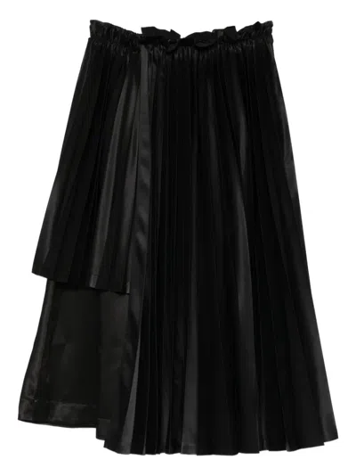 NOIR KEI NINOMIYA PLEATED ASYMMETRIC MIDI SKIRT