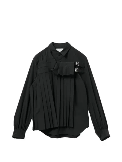 Noir Kei Ninomiya Pleated Blouse In Black