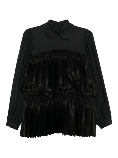 Noir Kei Ninomiya Pleated Blouses In Black