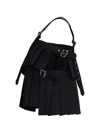 Noir Kei Ninomiya Pleated Buckle-strap Top In Black
