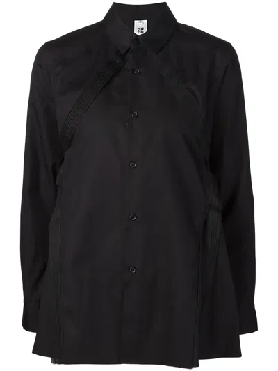 Noir Kei Ninomiya Pleated Detail Shirt In Black
