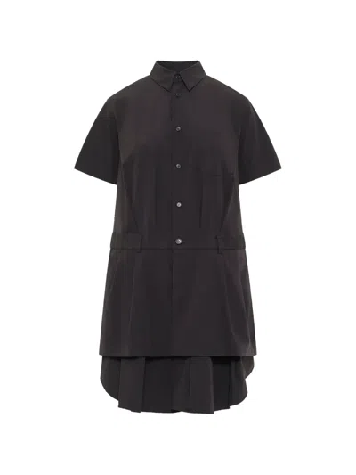 Noir Kei Ninomiya Pleated Layered-skirt Mini Dress In Brown