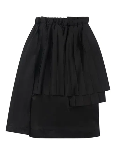 Noir Kei Ninomiya Pleated Midi Skirt In Black