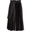 Noir Kei Ninomiya Pleated Asymmetric Midi Skirt In Black