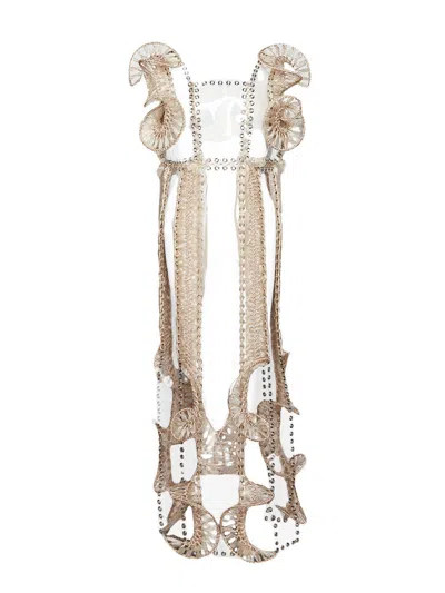 Noir Kei Ninomiya Polyurethane X Polyester Dress In Gold