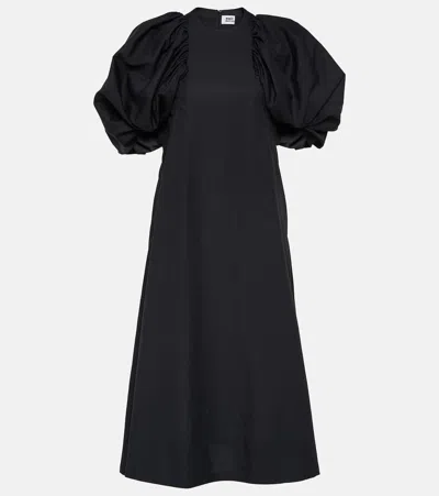 NOIR KEI NINOMIYA PUFF-SLEEVE COTTON POPLIN MAXI DRESS