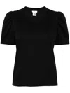Noir Kei Ninomiya Maglietta In Jersey Di Cotone Con Maniche A Sbuffo In Black