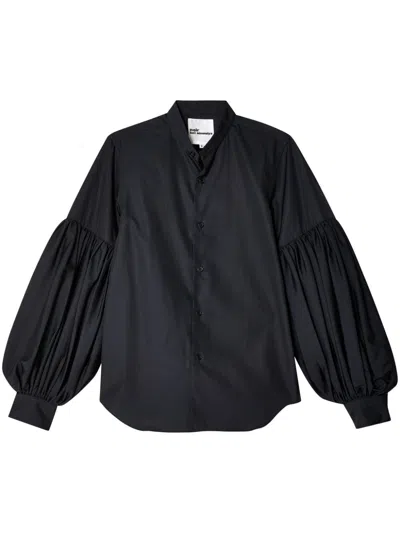 Noir Kei Ninomiya Puff-sleeves Cotton Shirt In Black