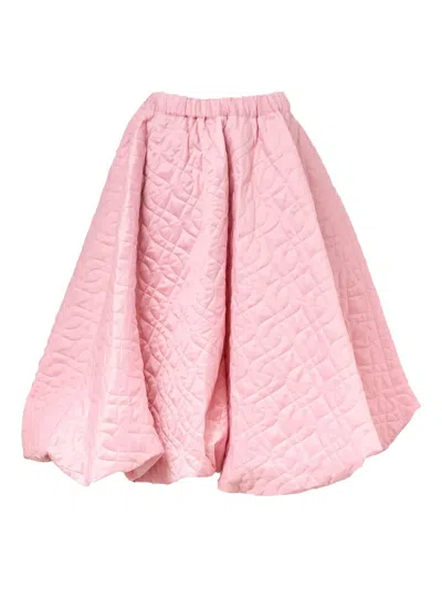 Noir Kei Ninomiya Quilted Midi Skirt In Pink