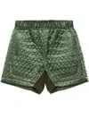 Noir Kei Ninomiya Quilted Mini Shorts In Green