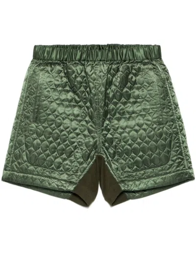Noir Kei Ninomiya Quilted Mini Shorts In Green