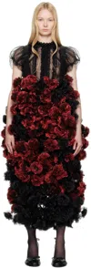 Noir Kei Ninomiya Red & Black Floral Maxi Skirt