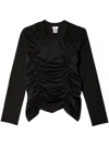 Noir Kei Ninomiya Ruched Cotton Blouse In Black
