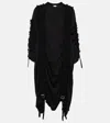 Noir Kei Ninomiya Ruched Cotton Midi Dress In Black