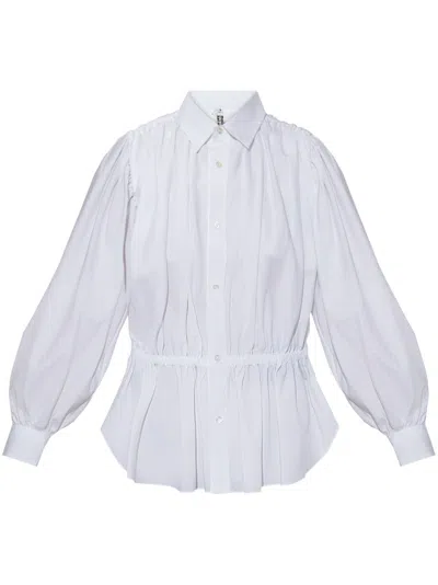 Noir Kei Ninomiya Ruched-detail Shirt In White