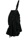 Noir Kei Ninomiya Ruched-detailing Cotton Skirt In Black