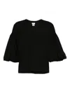 Noir Kei Ninomiya Ruched-sleeves T-shirt In Black