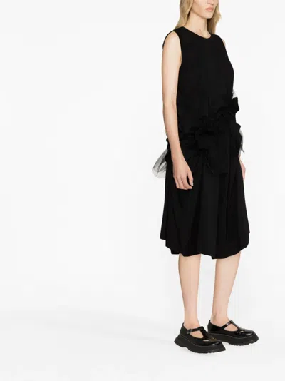 Noir Kei Ninomiya Cotton Twill Midi Dress In Black