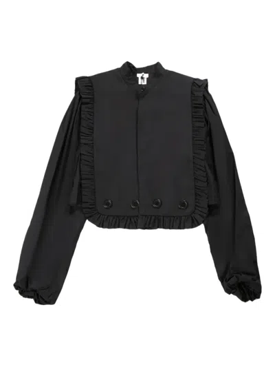Noir Kei Ninomiya Ruffle-detail Cropped Blouse