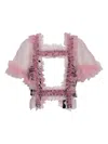 Noir Kei Ninomiya Ruffle-trim Cut-out Vest In Pink