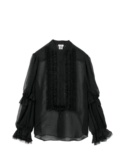 Noir Kei Ninomiya Ruffled Blouse In Black