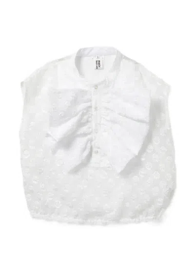 Noir Kei Ninomiya Ruffled Blouse In White
