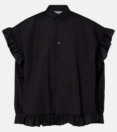 Noir Kei Ninomiya Ruffled Cotton Blouse In Multi