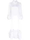 Noir Kei Ninomiya Ruffled Cotton Garter Shirt In White