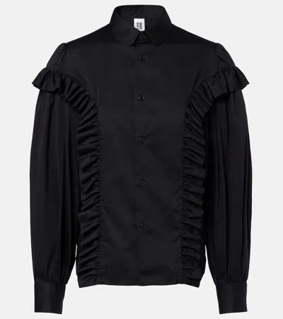 Noir Kei Ninomiya Ruffled Cotton Shirt In Black