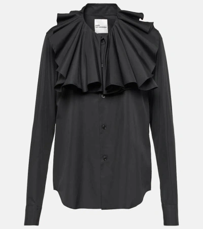 Noir Kei Ninomiya Ruffled Cotton Shirt In Black