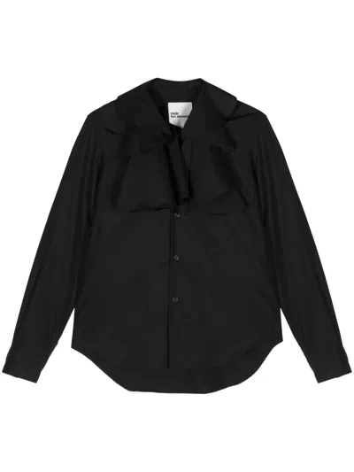 Noir Kei Ninomiya Ruffled Cotton Shirt In Black