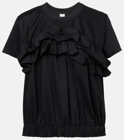 NOIR KEI NINOMIYA RUFFLED COTTON TOP