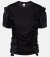 Noir Kei Ninomiya Ruffled Cotton Top In Black