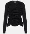 Noir Kei Ninomiya Ruched Cotton Blouse In Black