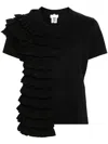 Noir Kei Ninomiya Ruffled-layer Cotton T-shirt In Black