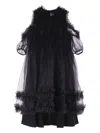 Noir Kei Ninomiya Ruffled Midi Dress In Black