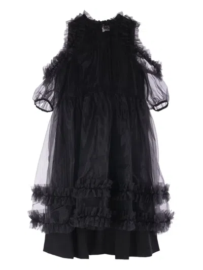 NOIR KEI NINOMIYA RUFFLED MIDI DRESS