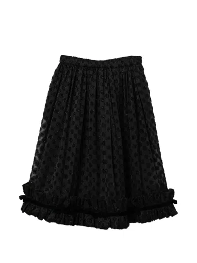 Noir Kei Ninomiya Ruffled Midi Skirt In Black