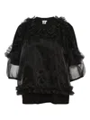 Noir Kei Ninomiya Ruffled Organza Tee In Black