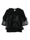 Noir Kei Ninomiya Ruffled Overlay Top In Black