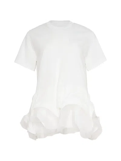 Noir Kei Ninomiya Ruffled Peplum T-shirt In White