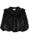 Noir Kei Ninomiya Ruffled Satin Blouse In Black