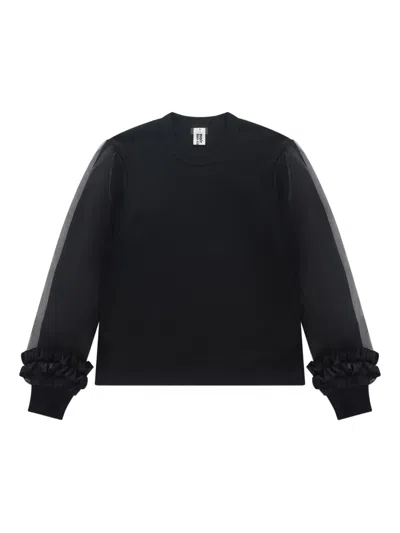 Noir Kei Ninomiya Ruffled-sleeve Sweatshirt In Black