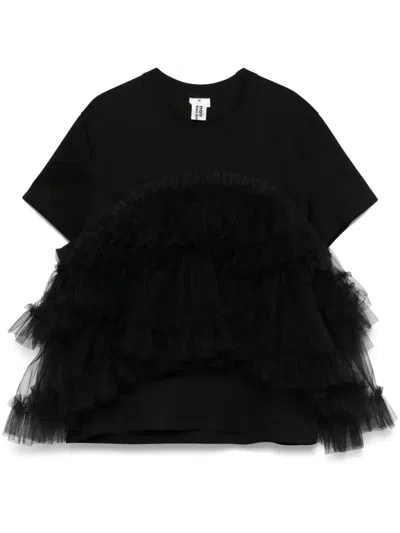 Noir Kei Ninomiya Ruffled T-shirt In Black