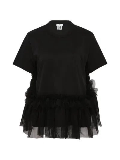 Noir Kei Ninomiya Ruffled T-shirt In Black