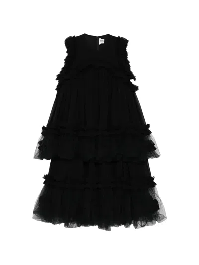 Noir Kei Ninomiya Ruffled Tiered Dress In Black