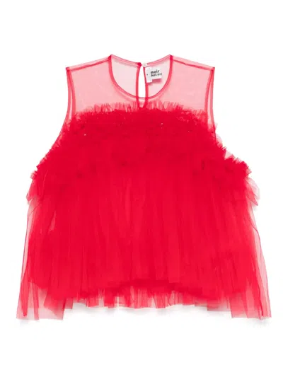 Noir Kei Ninomiya Ruffled Top In Red