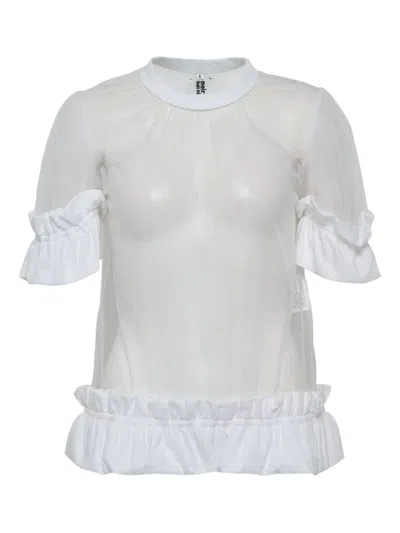 Noir Kei Ninomiya Ruffled Top In White