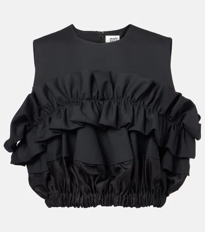 NOIR KEI NINOMIYA RUFFLED WOOL TOP